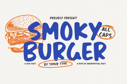 Smoky Burger - Display Handwriting Font Font Timur type 
