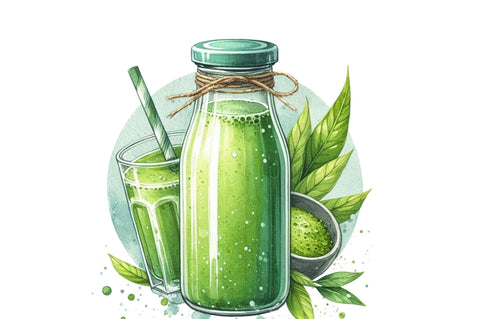 Smoothie Watercolor Clipart Sublimation SVGista 