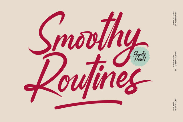 Smoothy Routines - Modern Brush Font Font Letterena Studios 
