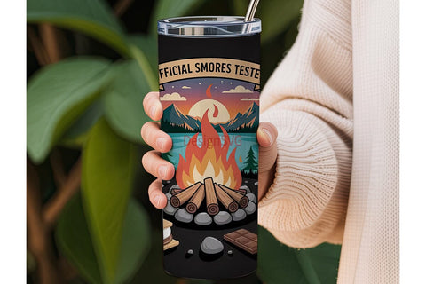 S'mores Campfire 20oz Tumbler Wrap Sublimation DesignSVG 