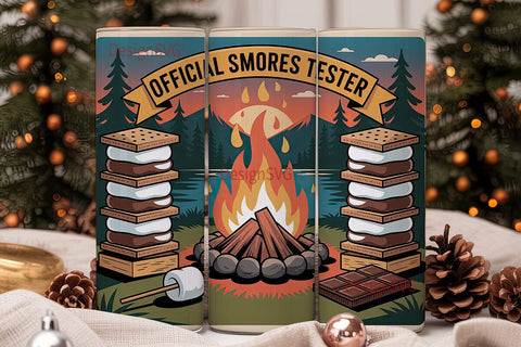 S'mores Campfire 20oz Tumbler Wrap Sublimation DesignSVG 