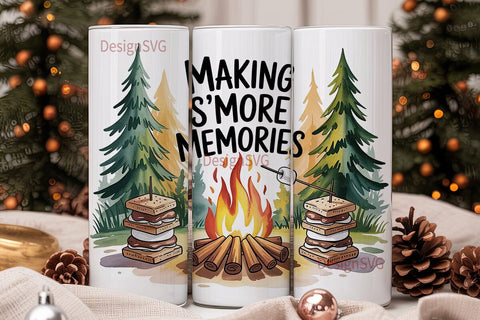 S'mores Campfire Memories 20oz Tumbler Sublimation DesignSVG 