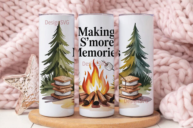 S'mores Campfire Memories 20oz Tumbler Sublimation DesignSVG 