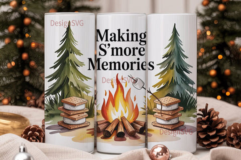 S'mores Campfire Memories 20oz Tumbler Sublimation DesignSVG 