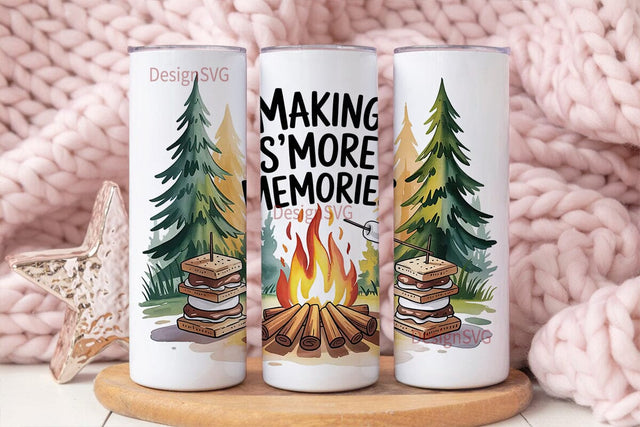 S'mores Campfire Memories 20oz Tumbler Sublimation DesignSVG 