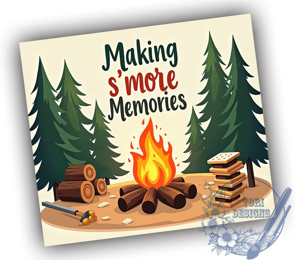 S'mores Tumbler Wrap, Camping Tumbler Design, 20oz Skinny Tumbler ...