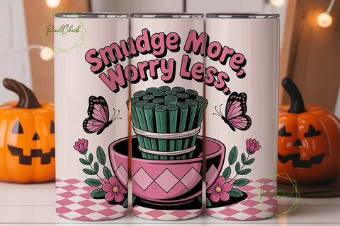 Smudge More Worry Less 20oz Tumbler Wrap Sublimation PixelChick 