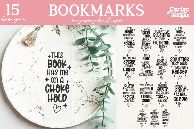 Smut Book Lover Bookmark SVG Bundle SVG Carla C Designs 
