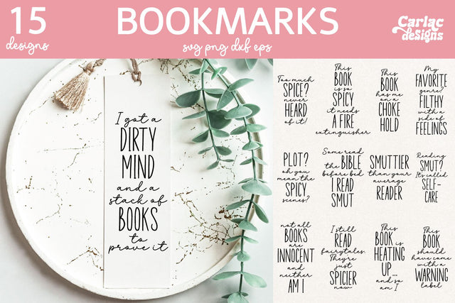 Smut Book Lover Bookmark SVG SVG Carla C Designs 