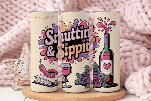 Smuttin' & Sippin' 20oz Tumbler Wrap Sublimation DesignSVG 