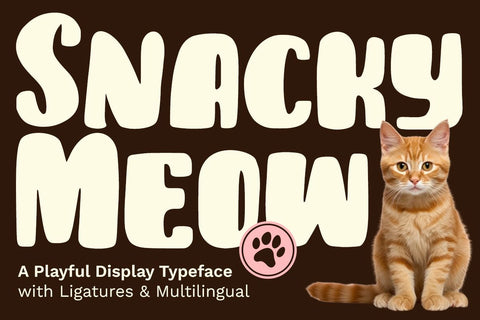 SNACKY MEOW Font Mozarella 