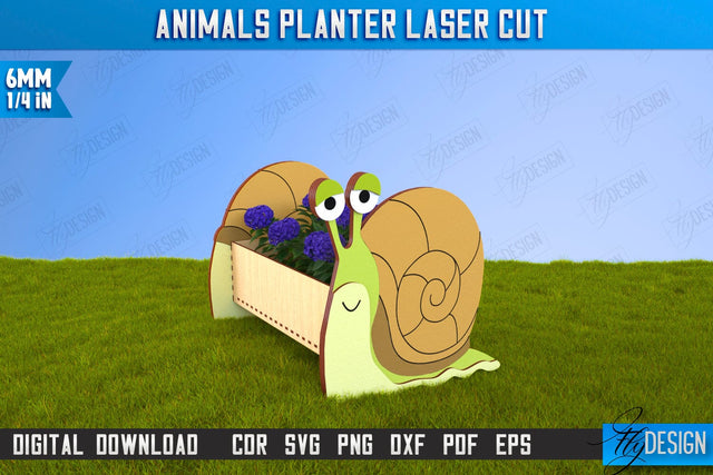 Snail Flower Stand Laser Cut | Garden Design | Home Decor | Flower Holder | CNC File SVG Fly Design 