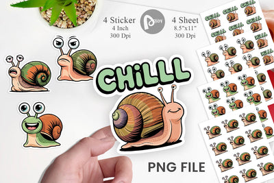 Snail Mood Sticker Sublimation artnoy 