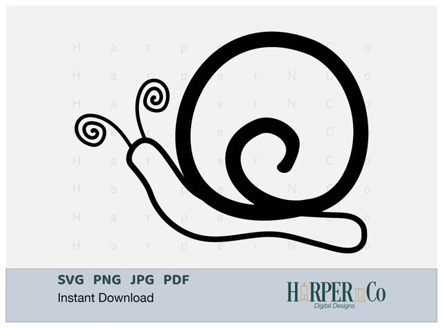 Snail Outline SVG PNG Cut EPS File SVG HarperNCo 
