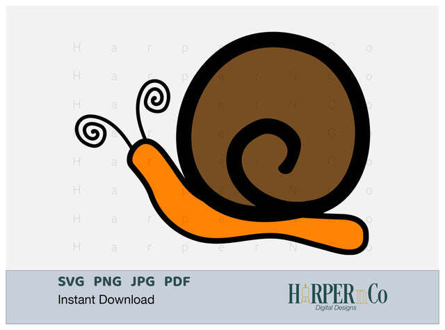 Snail SVG PNG Cut EPS File SVG HarperNCo 