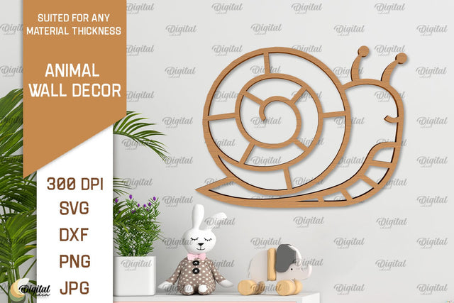 Snail Wall Decor Laser Cut. Baby Animals Wall Art SVG SVG Evgenyia Guschina 