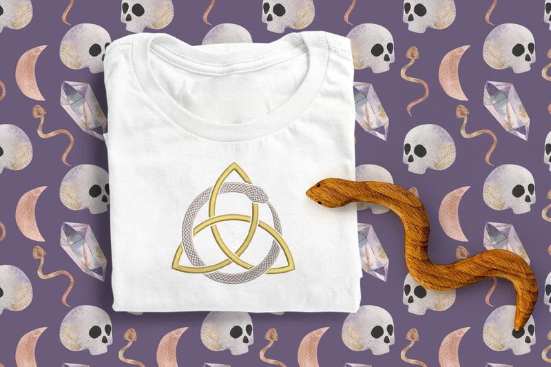 Snake Ouroboros with Triquetra Celtic Knot Embroidery Embroidery/Applique DESIGNS Risa Rocks It 