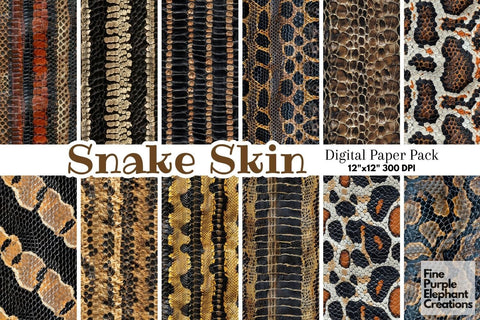 Snake Skin Scales Texture Digital Paper - Natural Exotic Reptile Lizard Digital Pattern Fine Purple Elephant Creations 