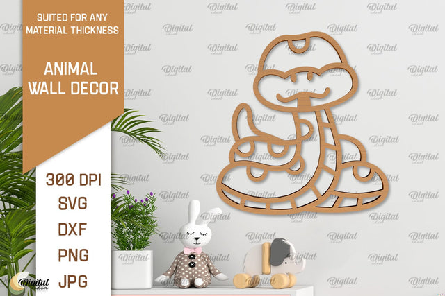 Snake Wall Decor Laser Cut. Baby Animals Wall Art SVG SVG Evgenyia Guschina 