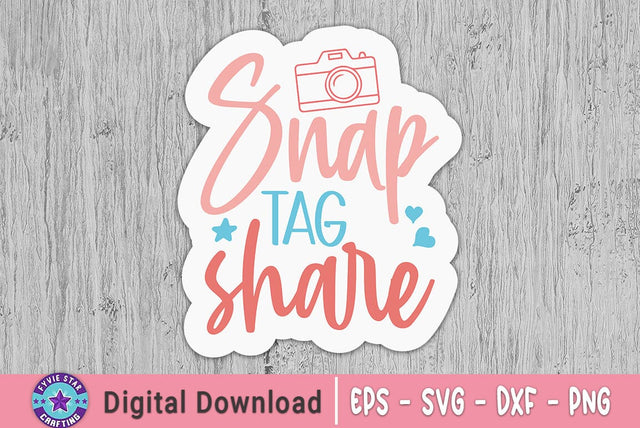 Snap tag share Sticker, Sticker Design SVG FiveStarCrafting 