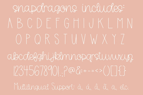 Snapdragons, Cute Handwritten Font, Cursive Handwriting for Cricut Font Designing Digitals 