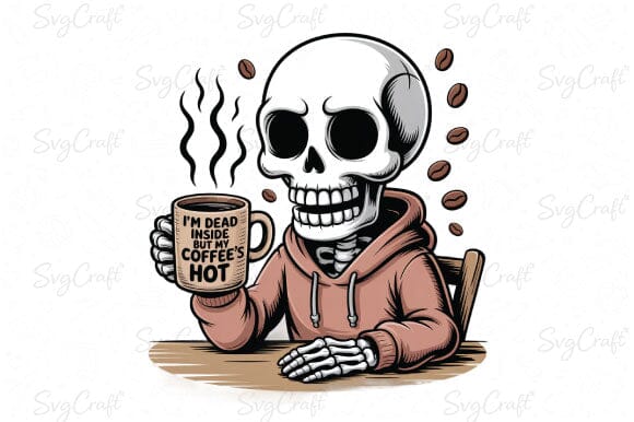 Snarky Funny Skeleton Coffee Sarcasm Png SVG Svgcraft 