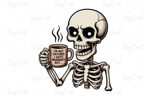 Snarky Funny Skeleton Coffee Sarcasm Png SVG Svgcraft 