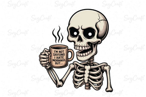Snarky Funny Skeleton Coffee Sarcasm Png SVG Svgcraft 