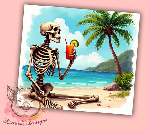 Snarky Skeleton 20 oz Skinny Tumbler Sublimation Design, Straight & Tapered Tumbler Png, Funny Skeleton Tumbler Png, Digital Download PNG Sublimation Lara' s Designs 