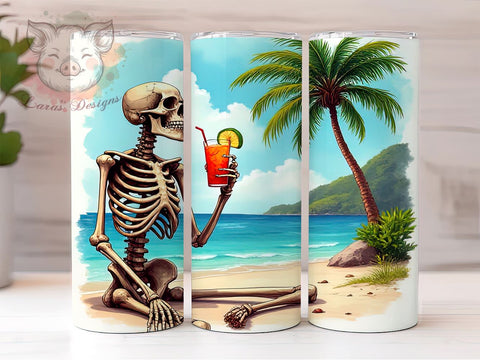 Snarky Skeleton 20 oz Skinny Tumbler Sublimation Design, Straight & Tapered Tumbler Png, Funny Skeleton Tumbler Png, Digital Download PNG Sublimation Lara' s Designs 