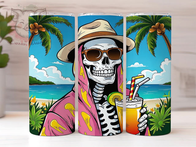 Snarky Skeleton 20 oz Skinny Tumbler Sublimation Design, Straight & Tapered Tumbler Png, Funny Skeleton Tumbler Png, Digital Download PNG Sublimation Lara' s Designs 
