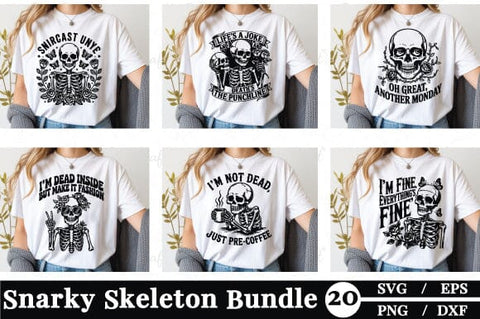 Snarky Skeleton SVG Bundle, Sarcastic Skull Trendy SVG Bundle SVG Svgcraft 