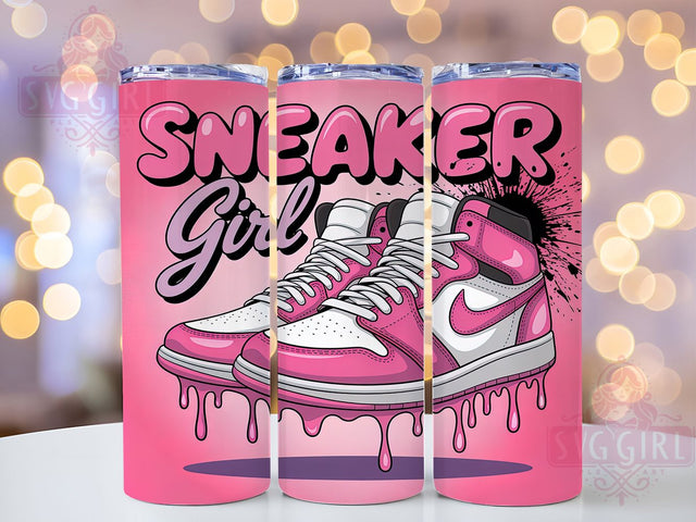 Sneaker Girl Fashion Tumbler, Pink Shoe PNG, 20oz Sublimation Wrap, Girly Streetwear Design, Cute Sneaker Cup, Fashion Tumbler Wrap, Trendy Teen Girl Gift Sublimation SvggirlplusArt 