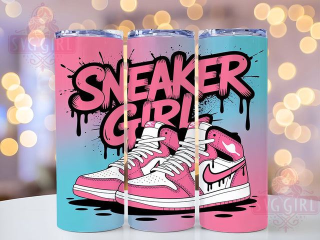 Sneaker Girl Fashion Tumbler, Pink Shoe PNG, 20oz Sublimation Wrap, Girly Streetwear Design, Cute Sneaker Cup, Fashion Tumbler Wrap, Trendy Teen Girl Gift Sublimation SvggirlplusArt 