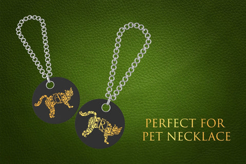 Sneaky Cat Mandala Monogram Font Dm Letter Studio 