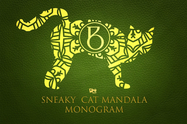 Sneaky Cat Mandala Monogram Font Dm Letter Studio 