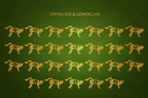 Sneaky Cat Mandala Monogram Font Dm Letter Studio 