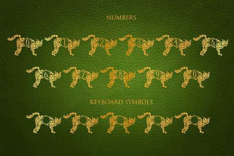 Sneaky Cat Mandala Monogram Font Dm Letter Studio 