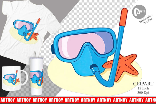 Snorkel Mask Clipart Sublimation artnoy 