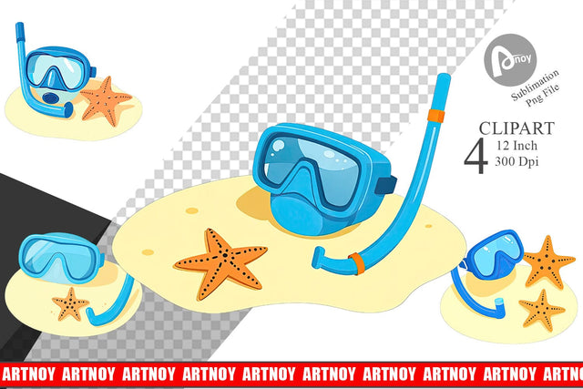 Snorkel Mask Clipart Sublimation artnoy 