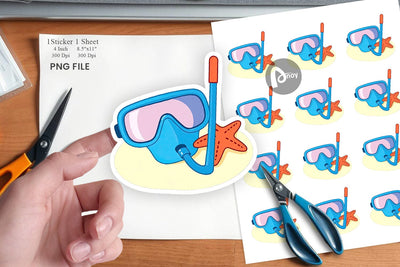 Snorkel Mask Sticker Sublimation artnoy 