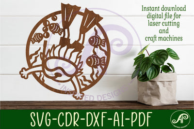 Snorkeling boy wall art sign, SVG file. SVG APInspireddesigns 