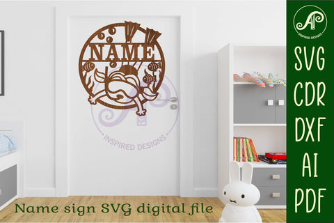 Snorkeling girl name sign, SVG, diving themed wall art SVG APInspireddesigns 