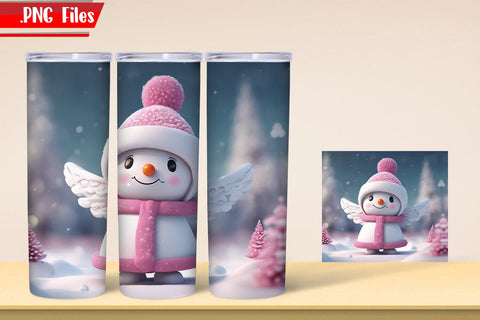Snow Angle Tumbler Wrap PNG Files SVG zafrans studio 