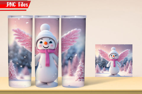 Snow Angle Tumbler Wrap PNG Files SVG zafrans studio 