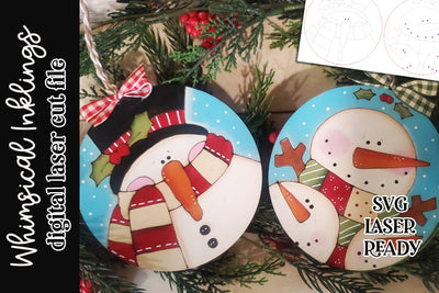 Snow Buddies Ornament Set SVG SVG Whimsical Inklings 