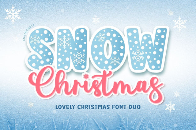 Snow Christmas Font Duo – Cozy Christmas Display & Script Font Font AnningArts Design 