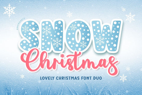 Snow Christmas Font Duo – Cozy Christmas Display & Script Font Font AnningArts Design 