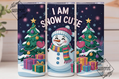 Snow Cute Christmas Tumbler Wrap Sublimation sassyprint 