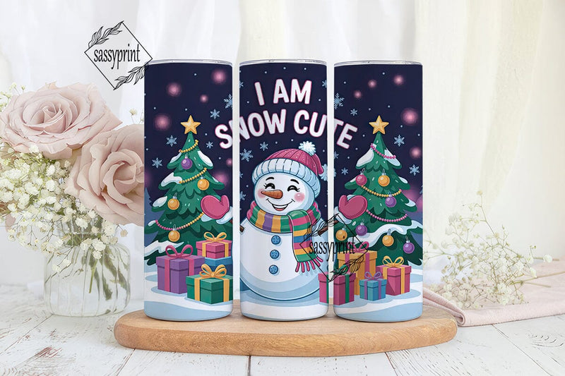Snow Cute Christmas Tumbler Wrap Sublimation sassyprint 